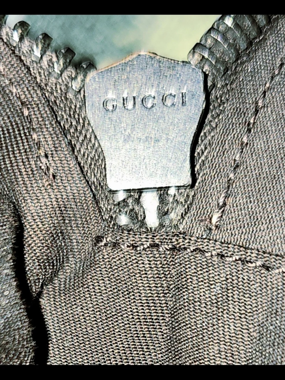 Gucci Beige GG Canvas Backpack with Green and Red Stripe